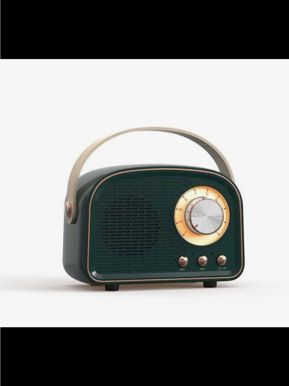 Portable Retro Bluetooth Speaker with Carry Handle - Dark Green